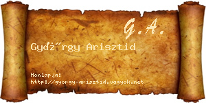 György Arisztid névjegykártya
